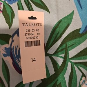 Talbots Blue and Green Floral Fabric